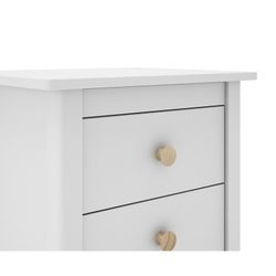 Comodino, 46 x 35 x 49,5 cm, in legno di pino bianco | Collezione Max