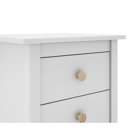 Comodino, 46 x 35 x 49,5 cm, in legno di pino bianco | Collezione Max
