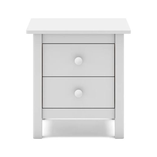 Comodino, 46 x 35 x 49,5 cm, in legno di pino bianco | Collezione Max