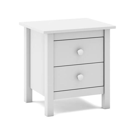 Comodino, 46 x 35 x 49,5 cm, in legno di pino bianco | Collezione Max