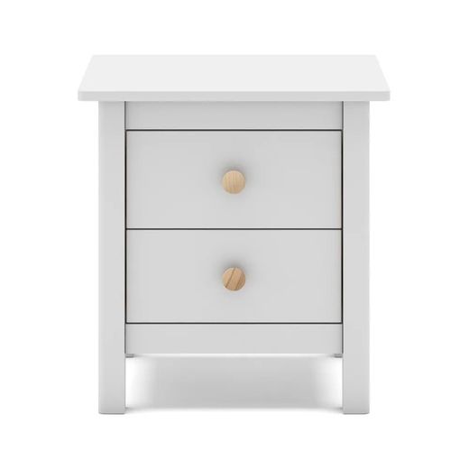 Comodino, 46 x 35 x 49,5 cm, in legno di pino bianco | Collezione Max