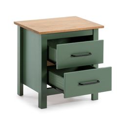 Comodino, 46 x 35 x 49,5 cm, in legno di pino verde | Collezione Miranda