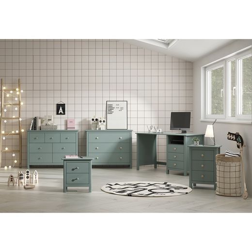 Comodino, 46 x 35 x 49,5 cm, in legno di pino verde | Collezione Max