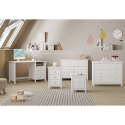 Comodino, 46 x 35 x 65 cm, in legno di pino bianco | Collezione Max
