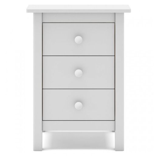 Comodino, 46 x 35 x 65 cm, in legno di pino bianco | Collezione Max
