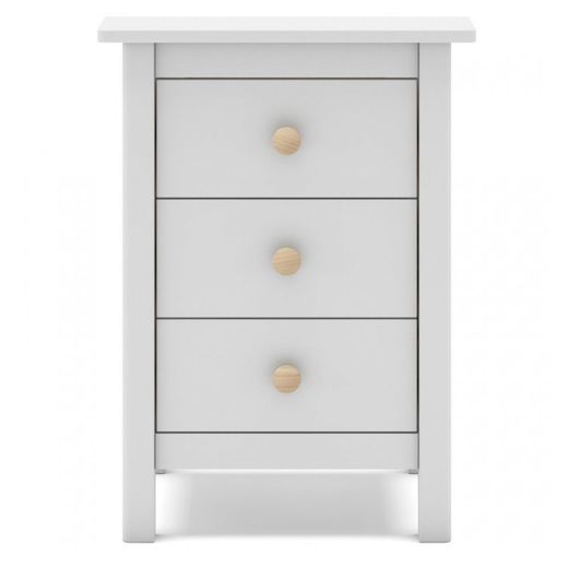 Comodino, 46 x 35 x 65 cm, in legno di pino bianco | Collezione Max