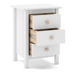 Comodino, 46 x 35 x 65 cm, in legno di pino bianco | Collezione Max