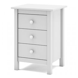 Comodino, 46 x 35 x 65 cm, in legno di pino bianco | Collezione Max