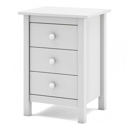 Comodino, 46 x 35 x 65 cm, in legno di pino bianco | Collezione Max
