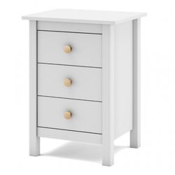 Comodino, 46 x 35 x 65 cm, in legno di pino bianco | Collezione Max