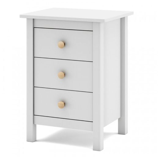 Comodino, 46 x 35 x 65 cm, in legno di pino bianco | Collezione Max