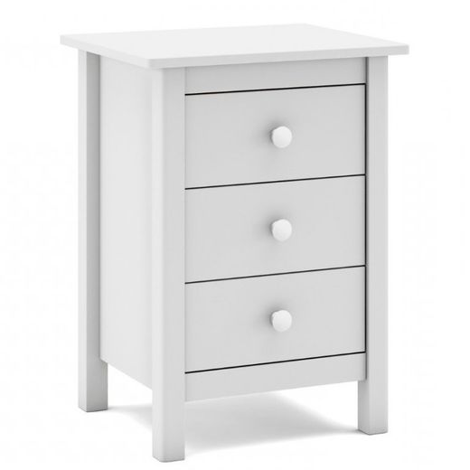 Comodino, 46 x 35 x 65 cm, in legno di pino bianco | Collezione Max
