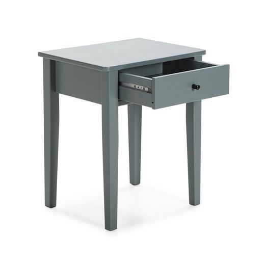 Mesita de noche, 46 x 36 x 55 cm, de madera de pino y dm en verde  | Colección Bart