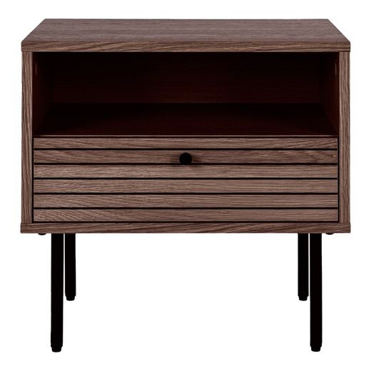 Comodino, 50 x 40 x 50 cm, in finto rovere fumé | Collezione Kyoto