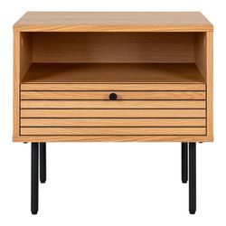 Comodino, 50 x 40 x 50 cm, in lamiera di rovere naturale | Collezione Kyoto