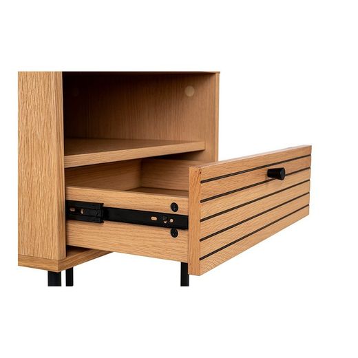 Comodino, 50 x 40 x 50 cm, in lamiera di rovere naturale | Collezione Kyoto