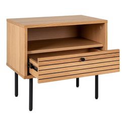 Comodino, 50 x 40 x 50 cm, in lamiera di rovere naturale | Collezione Kyoto