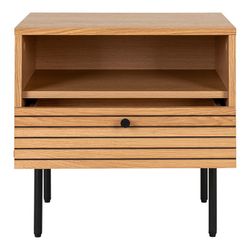 Comodino, 50 x 40 x 50 cm, in lamiera di rovere naturale | Collezione Kyoto
