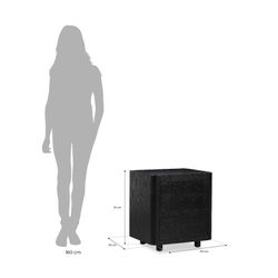Comodino, 55 x 55 x 50 cm, in legno nero | Collezione Gante