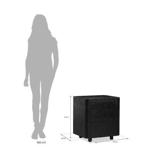Comodino, 55 x 55 x 50 cm, in legno nero | Collezione Gante