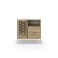 Mueble auxiliar , 84 x 40 x 80,5 cm, de madera y metal en color roble | Colección Inca