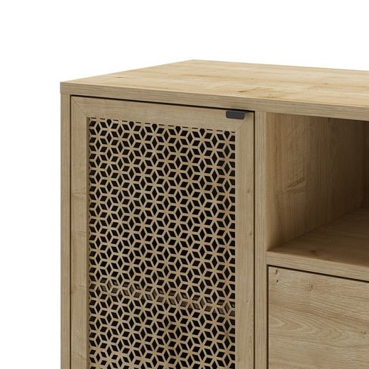 Mueble auxiliar , 84 x 40 x 80,5 cm, de madera y metal en color roble | Colección Inca