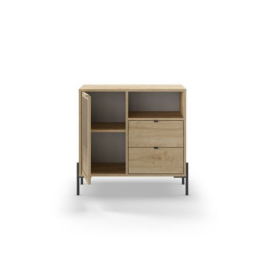Mueble auxiliar , 84 x 40 x 80,5 cm, de madera y metal en color roble | Colección Inca