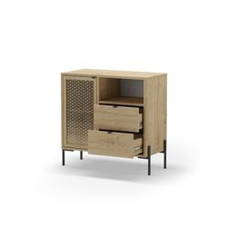 Mueble auxiliar , 84 x 40 x 80,5 cm, de madera y metal en color roble | Colección Inca