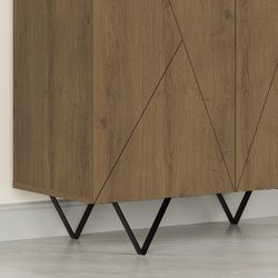 Comodino, 90 x 41,8 x 125 cm, in legno colore noce | Collezione Connie