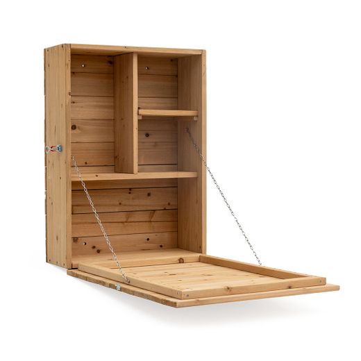 Mueble Bar de Pared Gardiun Cheers 52x22x77,5 cm - Armario de Madera con Baldas, Puerta Frontal y Función Convertible en Mesa para Espacios Pequeños