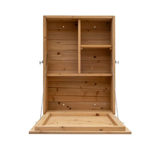 Mueble Bar de Pared Gardiun Cheers 52x22x77,5 cm - Armario de Madera con Baldas, Puerta Frontal y Función Convertible en Mesa para Espacios Pequeños