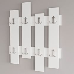 Móvel de entrada, 90 x 32 x 53 cm, em MDF branco e natural | Coleção Kavala