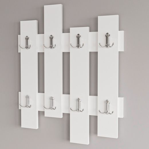 Móvel de entrada, 90 x 32 x 53 cm, em MDF branco e natural | Coleção Kavala