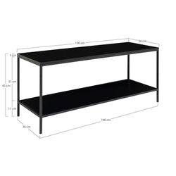 Mobile TV, 100 x 36 x 45 cm, in legno e acciaio nero | Collezione Vita