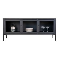 Mobile TV, 130 x 40 x 55 cm, in acciaio nero | Collezione Brisbane