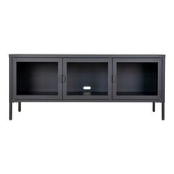 Mobile TV, 130 x 40 x 55 cm, in acciaio nero | Collezione Brisbane