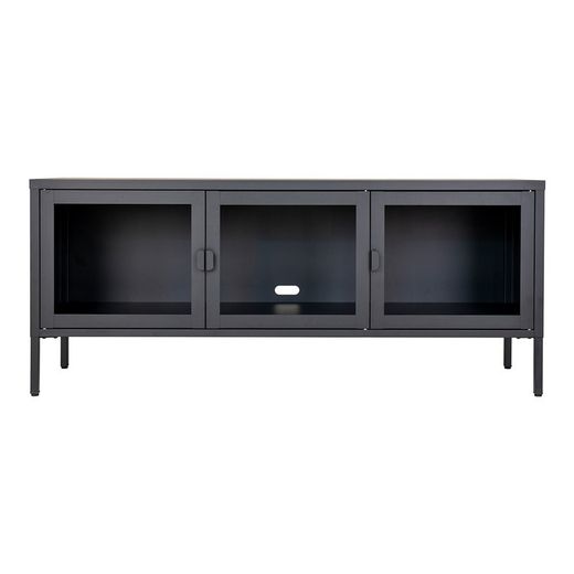 Mobile TV, 130 x 40 x 55 cm, in acciaio nero | Collezione Brisbane