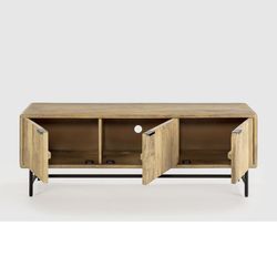 Mobile TV, 145 x 40 x 50 cm, in legno e metallo naturale e nero | Collezione Mundra