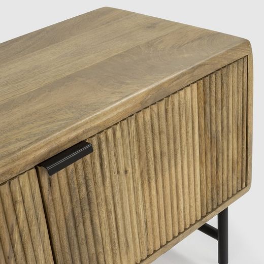 Mobile TV, 145 x 40 x 50 cm, in legno e metallo naturale e nero | Collezione Mundra