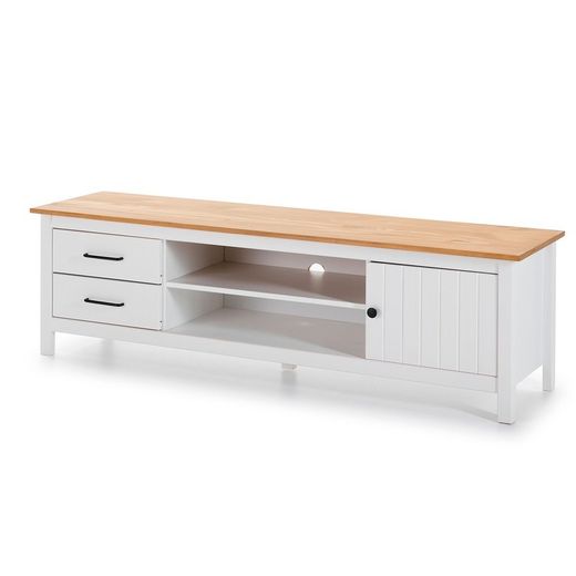 Mobile TV, 158 x 40 x 47 cm, in legno di pino bianco | Collezione Miranda