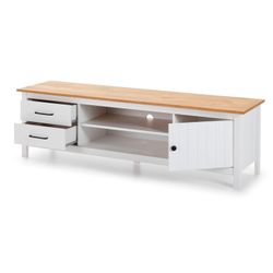 Mobile TV, 158 x 40 x 47 cm, in legno di pino bianco | Collezione Miranda