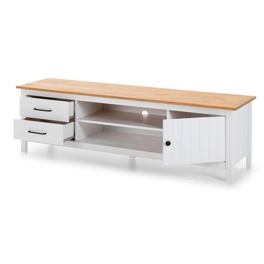 Mobile TV, 158 x 40 x 47 cm, in legno di pino bianco | Collezione Miranda