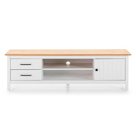 Mobile TV, 158 x 40 x 47 cm, in legno di pino bianco | Collezione Miranda