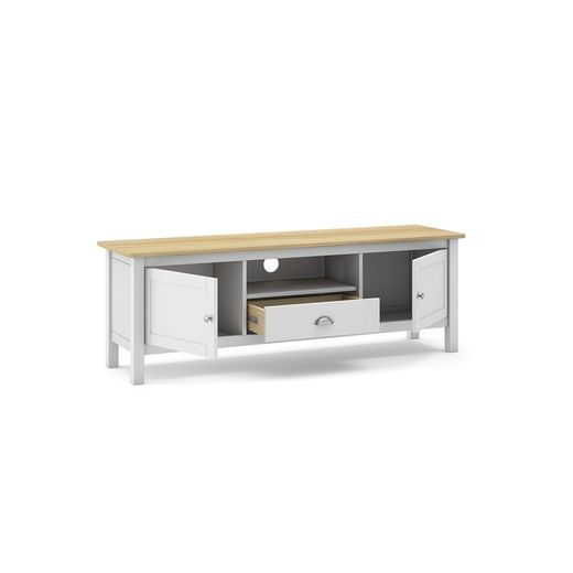 Mobile TV, 158 x 40 x 53 cm, in legno di pino bianco | Collezione Misti