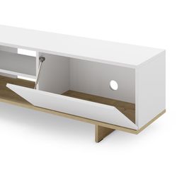 TV-Möbel, 160 x 35,6 x 44 cm, aus Holz in Weiß und Naturfarbe | Kollektion Cequoia