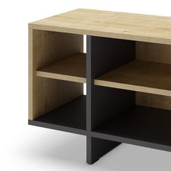 Mobile TV, 160 x 35,6 x 44 cm, in legno con finitura rovere e nero | Collezione Cequoia