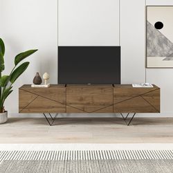 Mobile TV, 160 x 37 x 42,8 cm, in legno colore noce | Collezione Connie