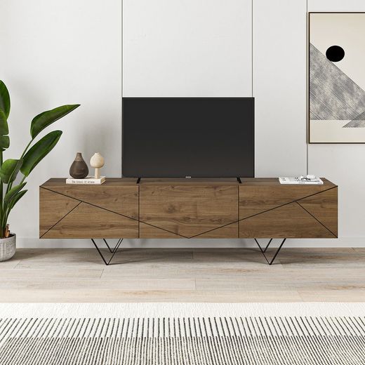 Mobile TV, 160 x 37 x 42,8 cm, in legno colore noce | Collezione Connie