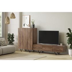 Mobile TV, 160 x 37 x 42,8 cm, in legno colore noce | Collezione Connie