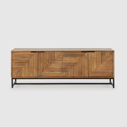 Mueble TV, 160 x 40 x 58 cm, de madera de mango en natural | Colección Nereida